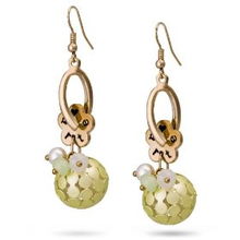 愛情的魔法物語 綠意盎然的扭花鏤空球形合金耳環(huán)